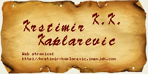 Krstimir Kaplarević vizit kartica